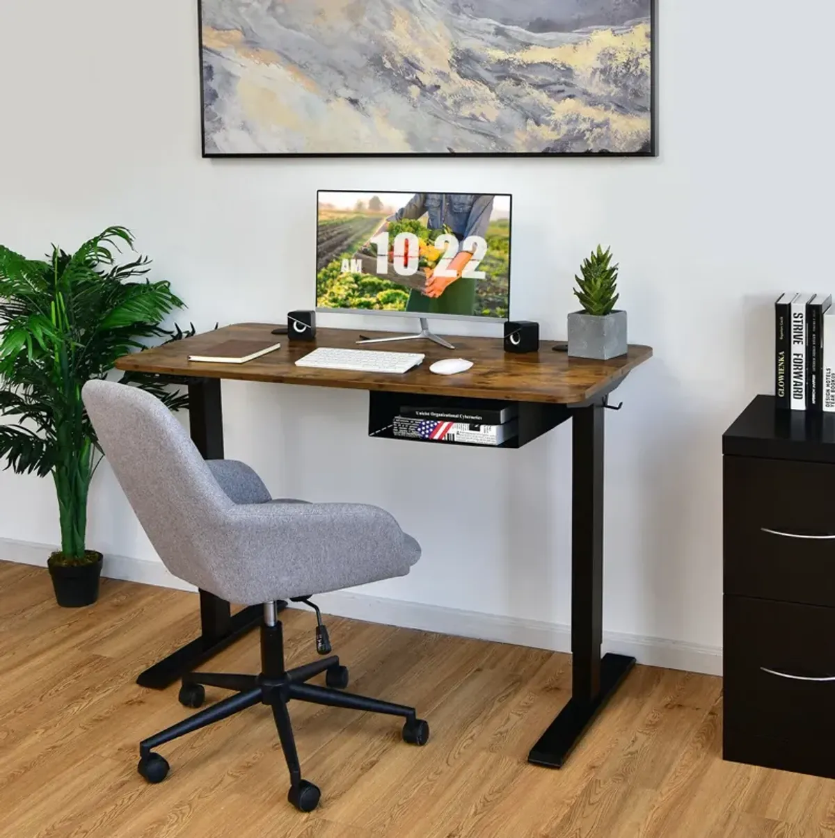 48-inch Electric Height Adjustable Standing Desk with Control Panel