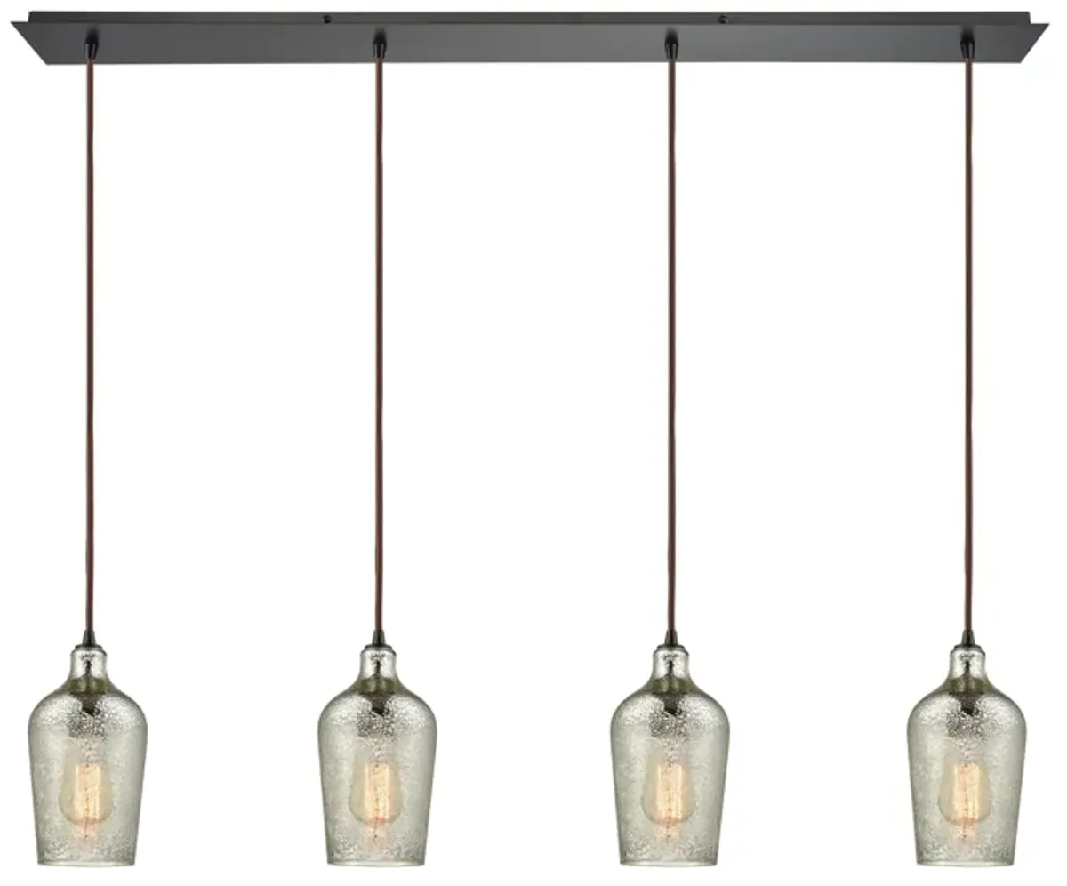 Hammered 46" Wide Glass Mini Pendant