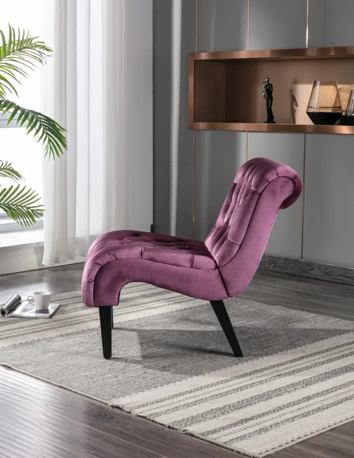 Merax Modern Velvet Armless Accent Chair