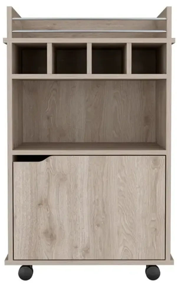 Bar Cart Kinsley, Living Room, Light Pine