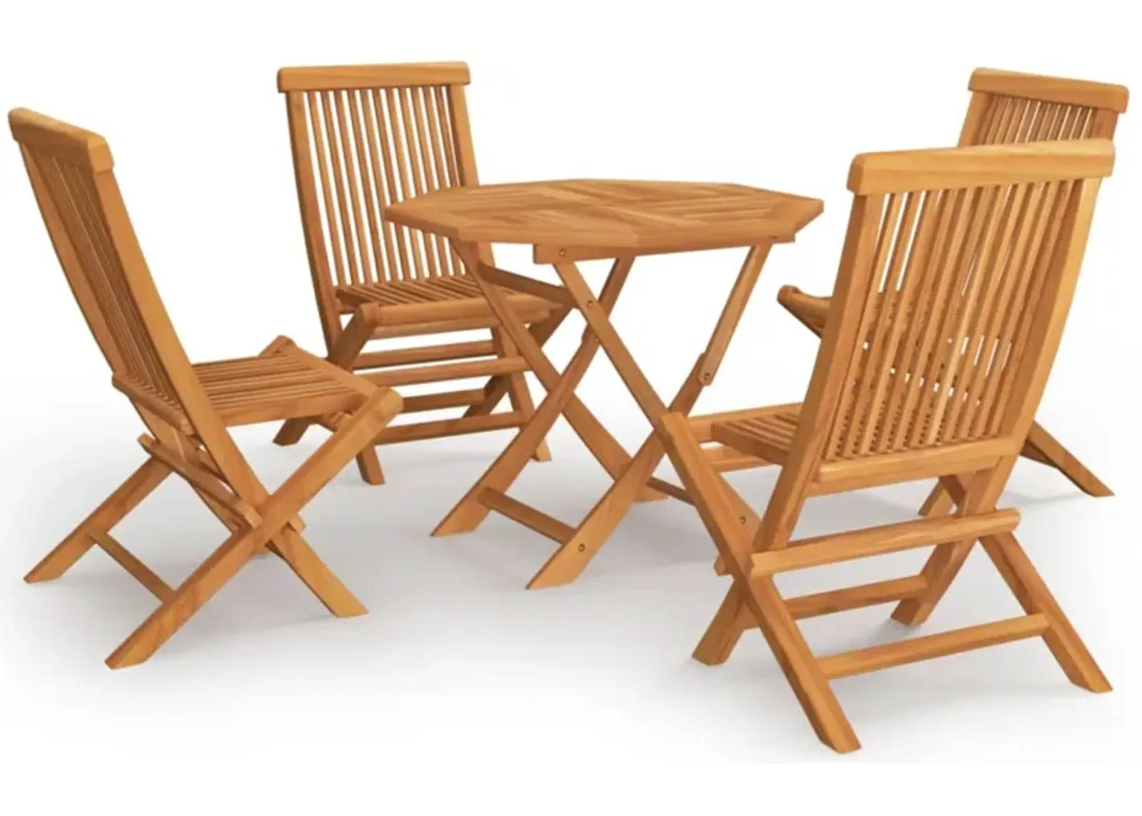 vidaXL 5 Piece Garden Dining Set Solid Teak Wood