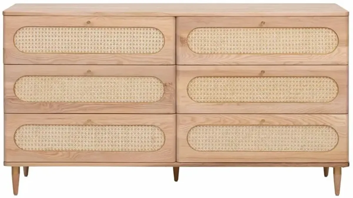 Belen Kox Cane Textured 6 Drawer Dresser, Belen Kox