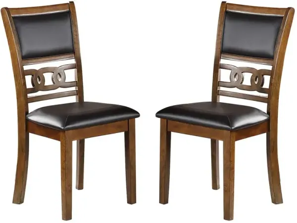 Streamdale Walnut Finish Dining Chairs Set of 2