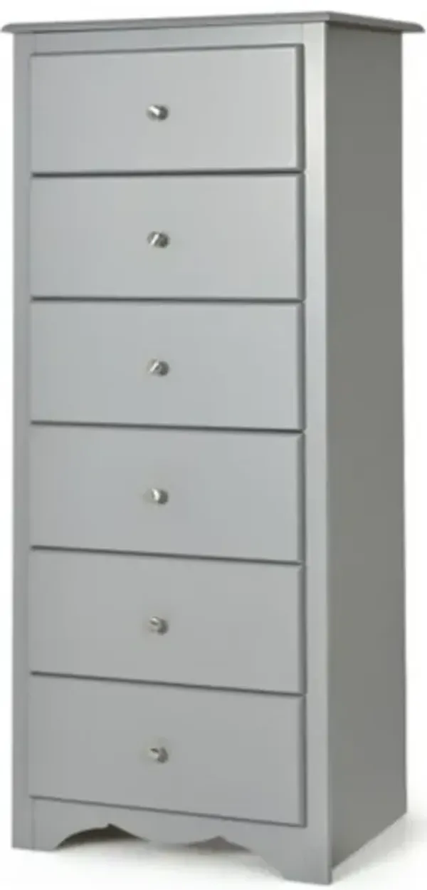 Modern Vertical Wood Dresser – 6 Drawer Storage Chest