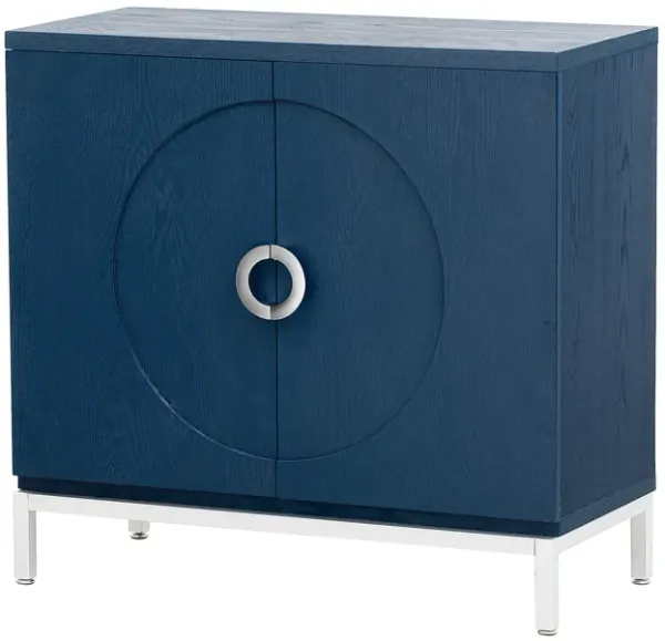 34" Accent Cabinet-Simple Storage Cabinet With Solid Wood Veneer, Navy