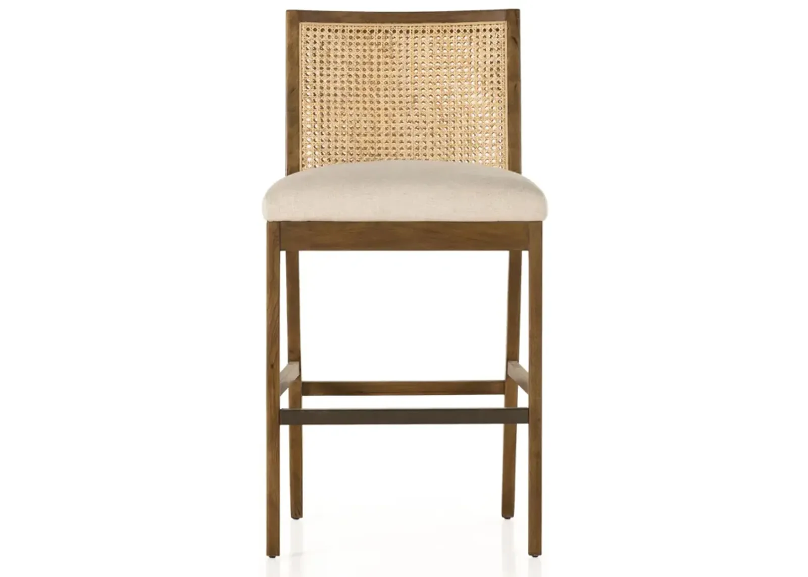 Antonia Cane Armless Bar Stool in Brown