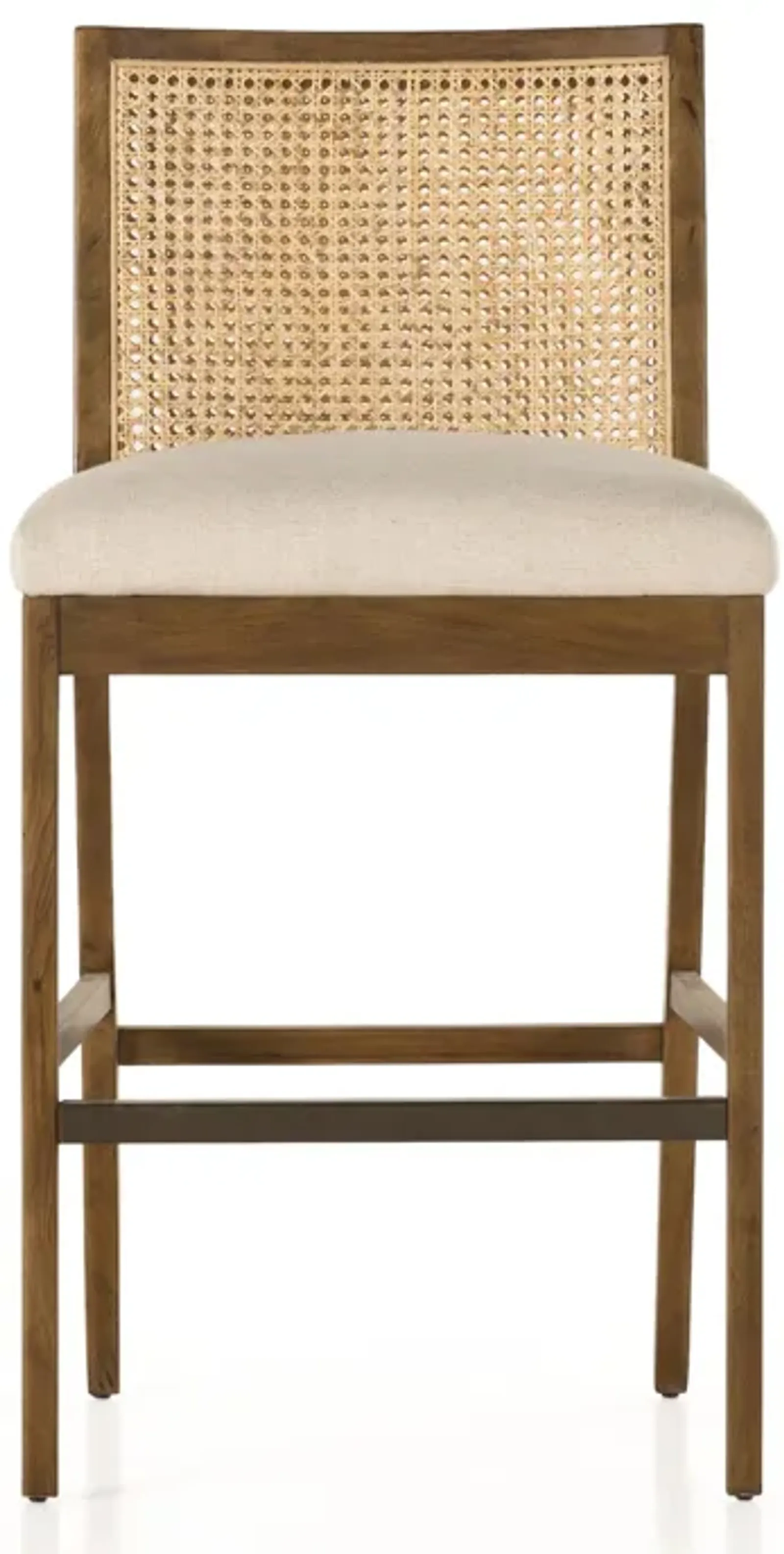 Antonia Cane Armless Bar Stool in Brown