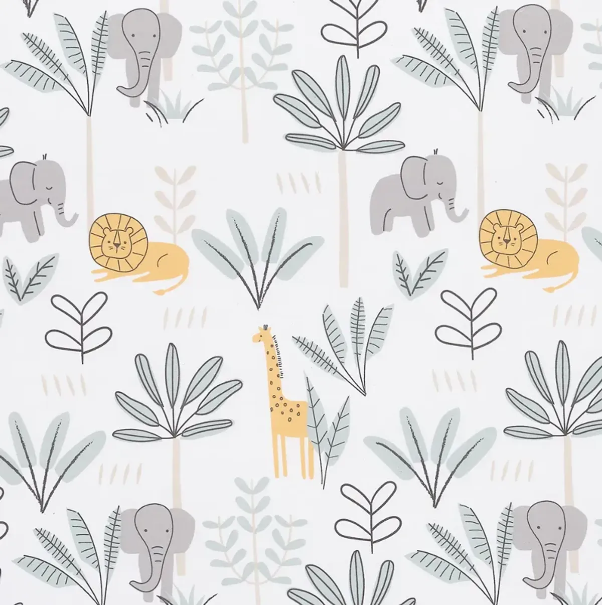 Lambs & Ivy Jungle Adventure 100% Cotton Baby/Toddler Fitted Crib Sheet - White