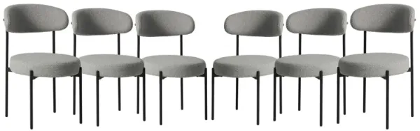 WestinTrends Mid-Century Modern Upholstered Sherpa Round Dining Chairs (Set of 6)