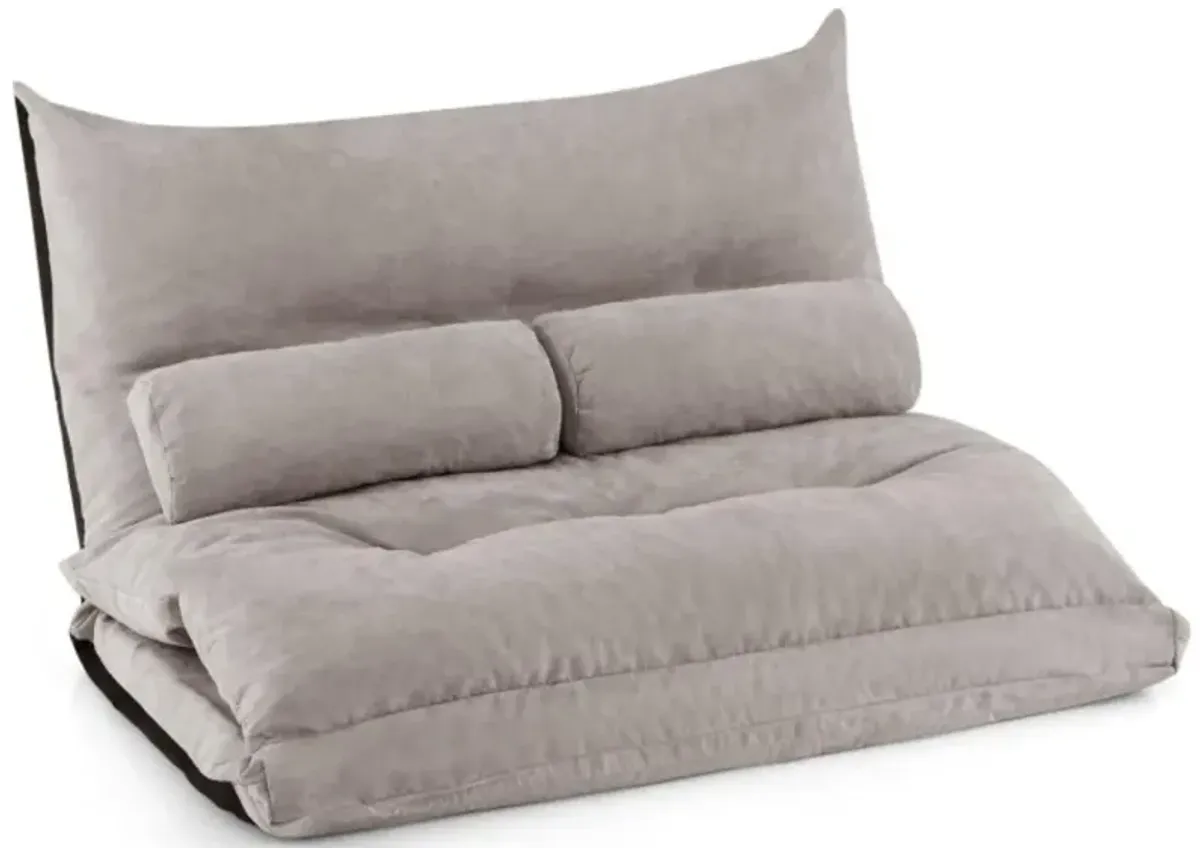 Hivvago Adjustable Floor Sofa Bed with 2 Lumbar Pillows