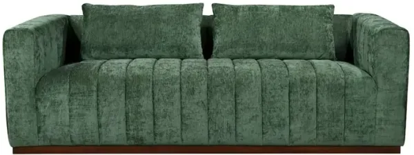 Mid-Century Modern Upton Sofa in Cypress Green with 2 Toss Pillows