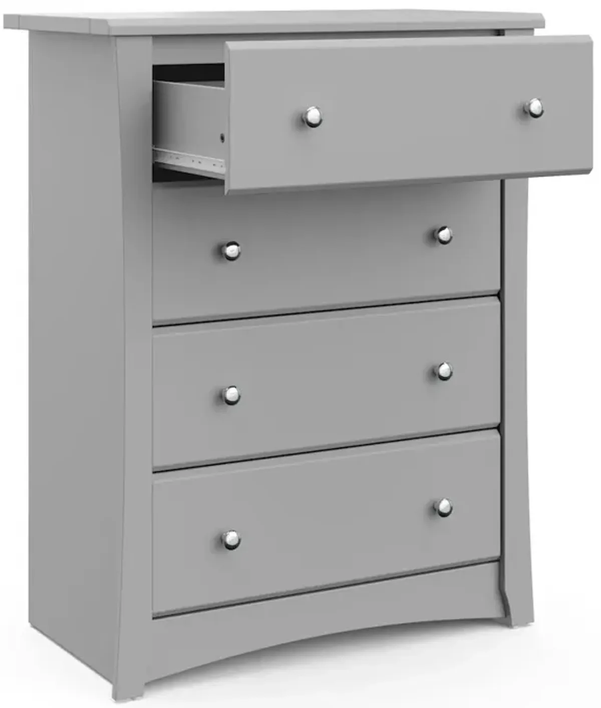 Storkcraft Crescent 4 Drawer Chest (Pebble Gray) – GREENGUARD Gold Certified