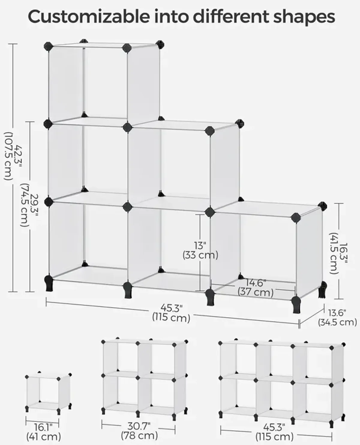 Storage Cube Organizer, DIY Closet Cabinet Chests Space-Saving