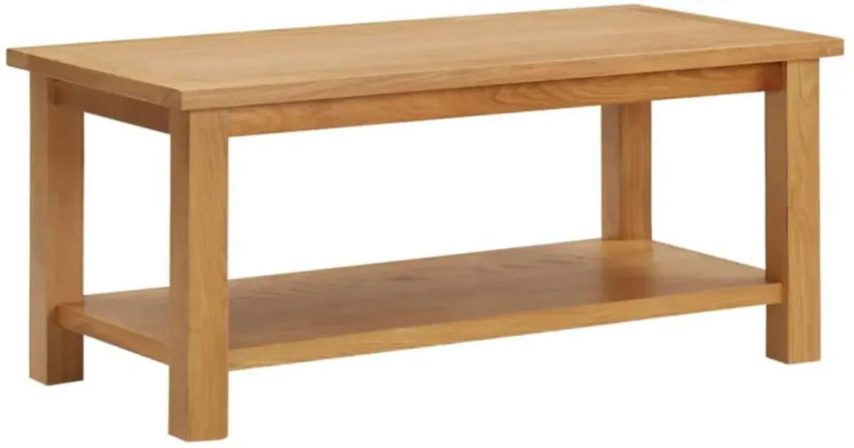 vidaXL Coffee Table 35.4"x17.7"x15.7" Solid Oak Wood