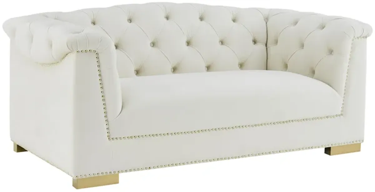 Farah Grey Velvet Loveseat