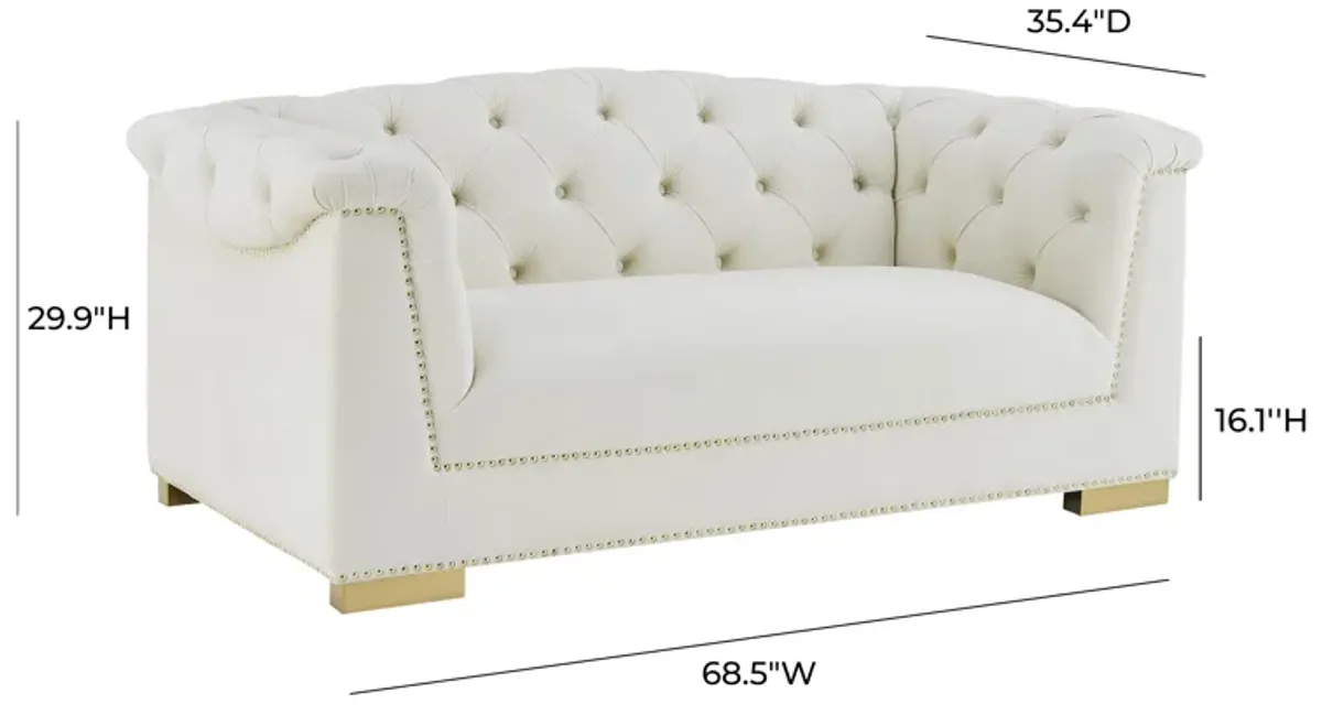 Farah Grey Velvet Loveseat