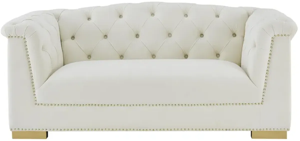 Farah Grey Velvet Loveseat