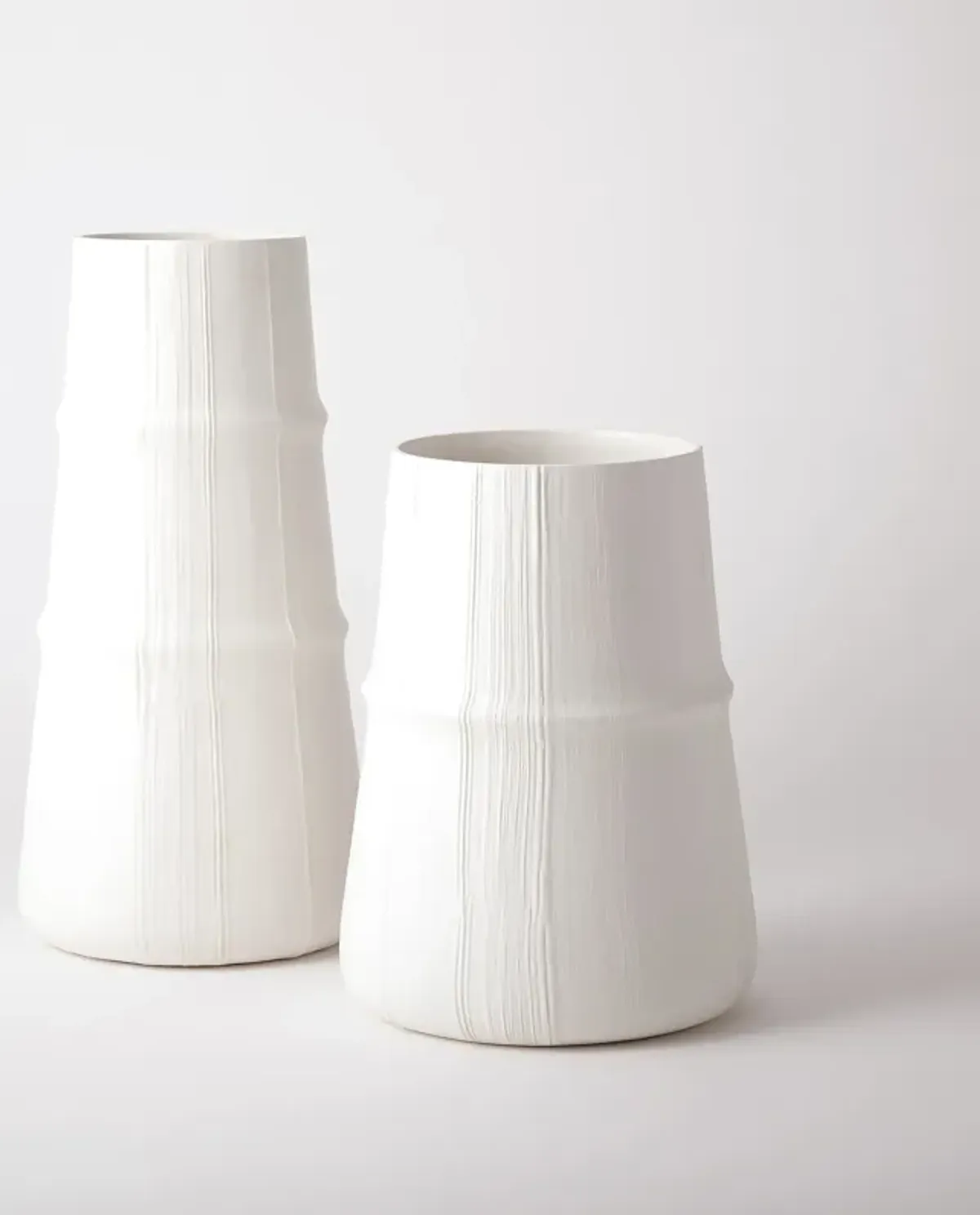 Linen Vase-White Medium