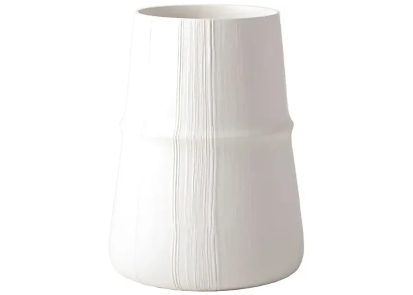 Linen Vase-White Medium