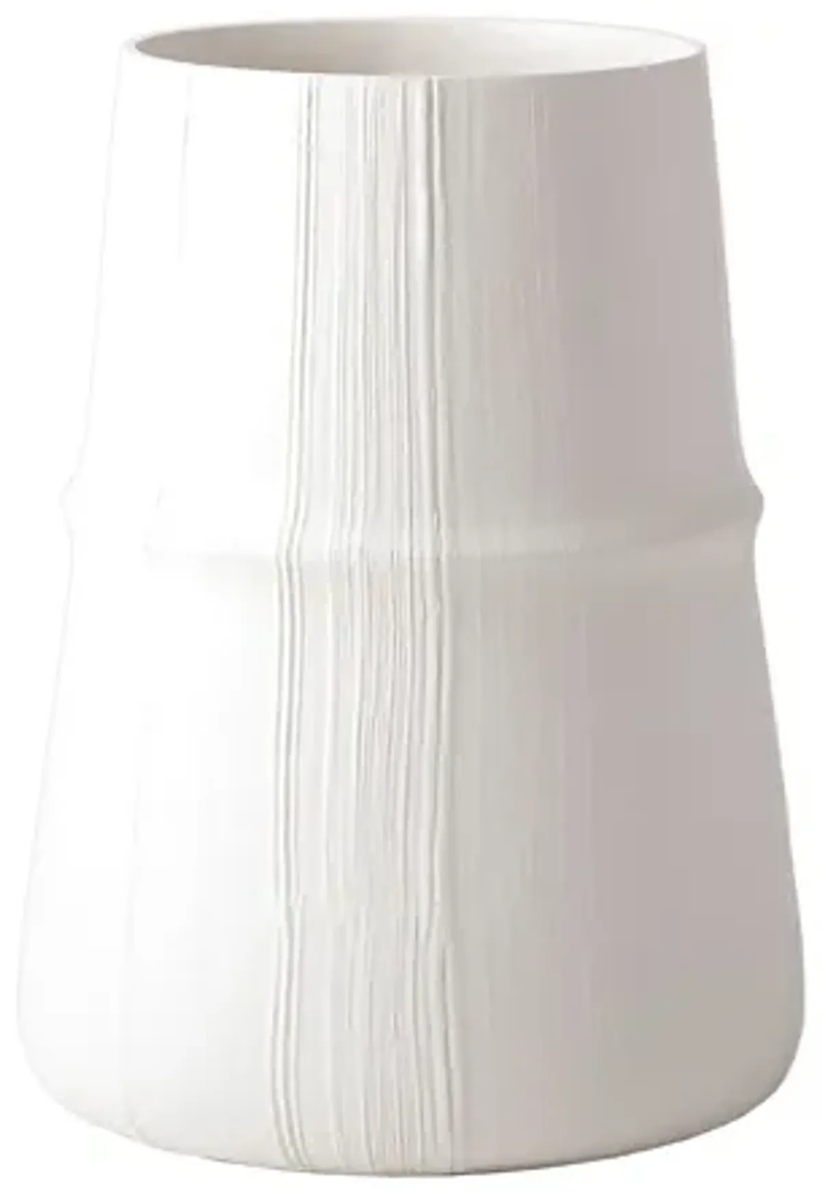 Linen Vase-White Medium