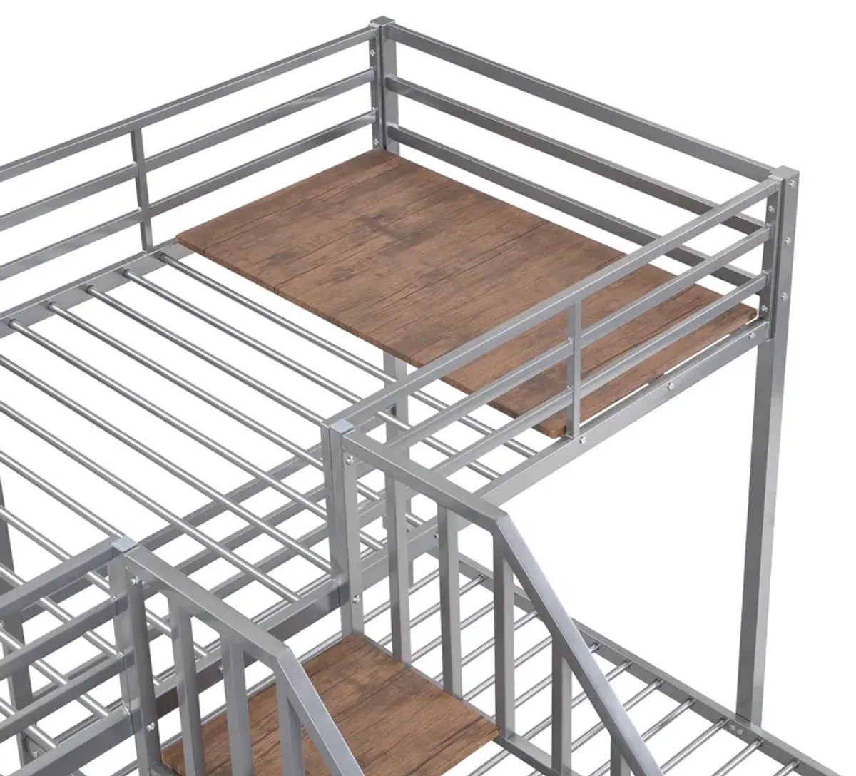 Merax Triple Bunk Bed with Storage Shelves