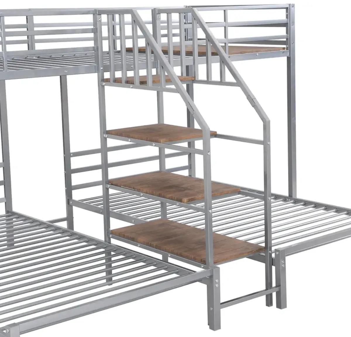 Merax Triple Bunk Bed with Storage Shelves