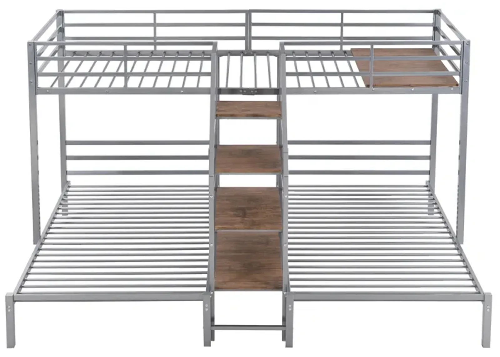 Merax Triple Bunk Bed with Storage Shelves