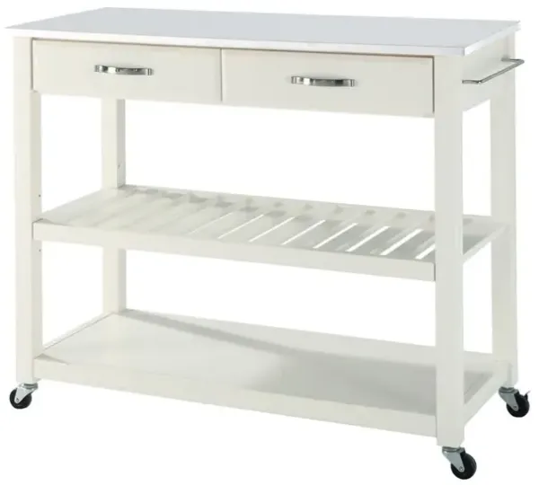 Crosley Furniture Stone Top Kitchen Prep Rolling Cart