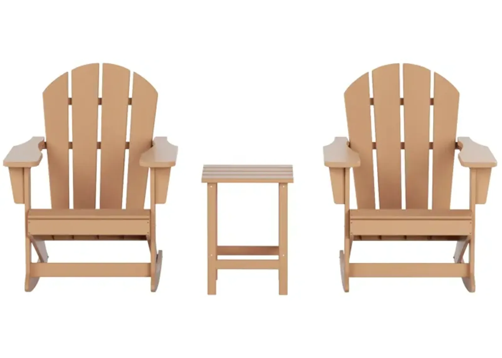 WestinTrends 3-Piece Outdoor Patio Rocking Adirondack Chairs with Side Table Set