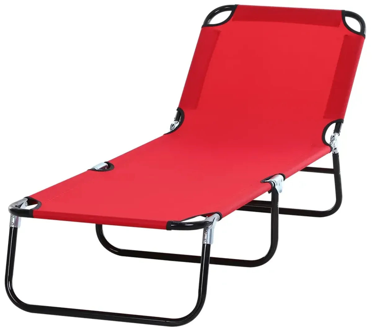 5-Position Poolside Lawn Reclining Beach Chair Chaise Lounge Folding Sun Lounger