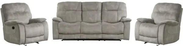 Parker Living Shadow Natural Manual Glider Reclining Sofa and Two Recliners