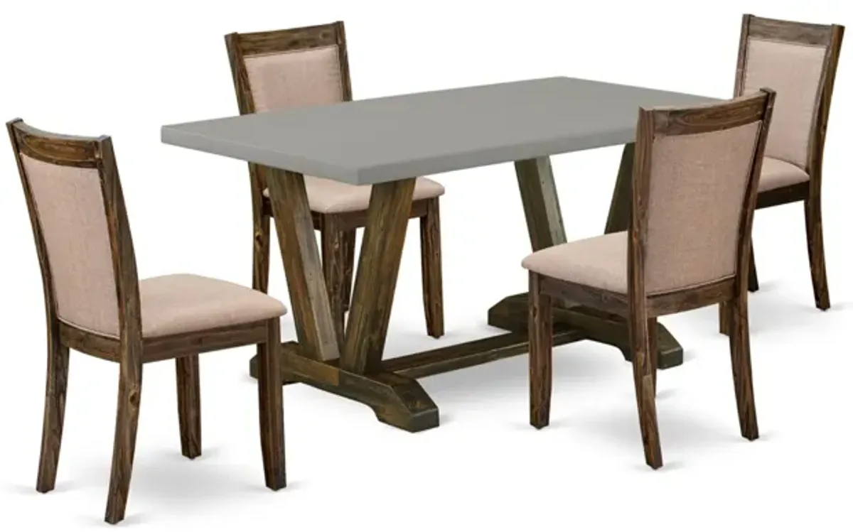 East West Furniture V796MZ716-5 5Pc Dinette Set - Rectangular Table and 4 Parson Chairs - Multi-Color Color