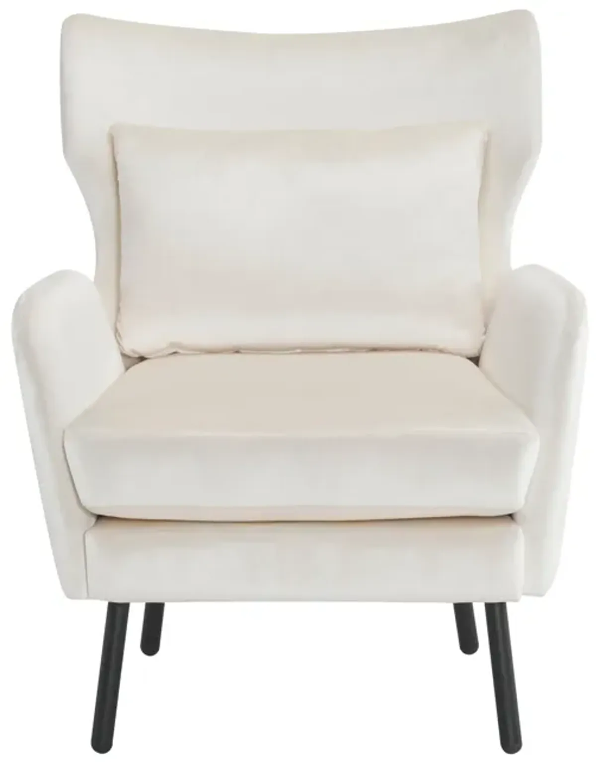 Merax Wing Back Velvet Accent Chair with Metal Legs