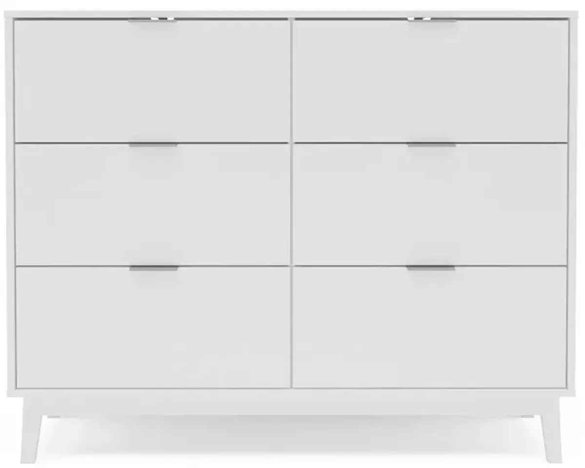 Polifurniture Victoria Modern 6 Drawer Double Dresser, White