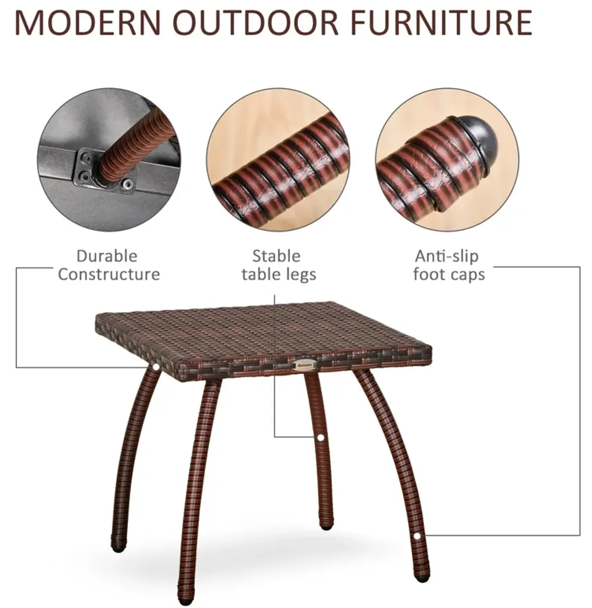 Outdoor Side Table: Wicker Patio Furniture with All-Weather Material