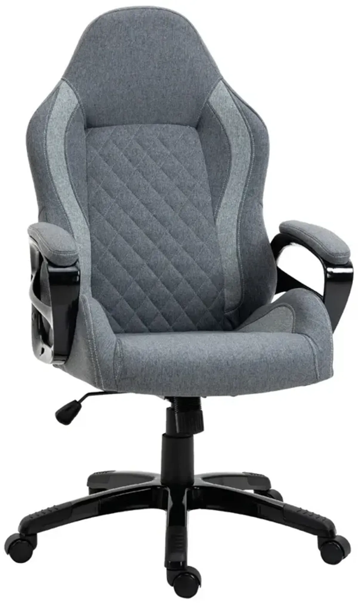 Gray Ergonomic Task Chair: Big and Tall Linen Fabric Office Chair