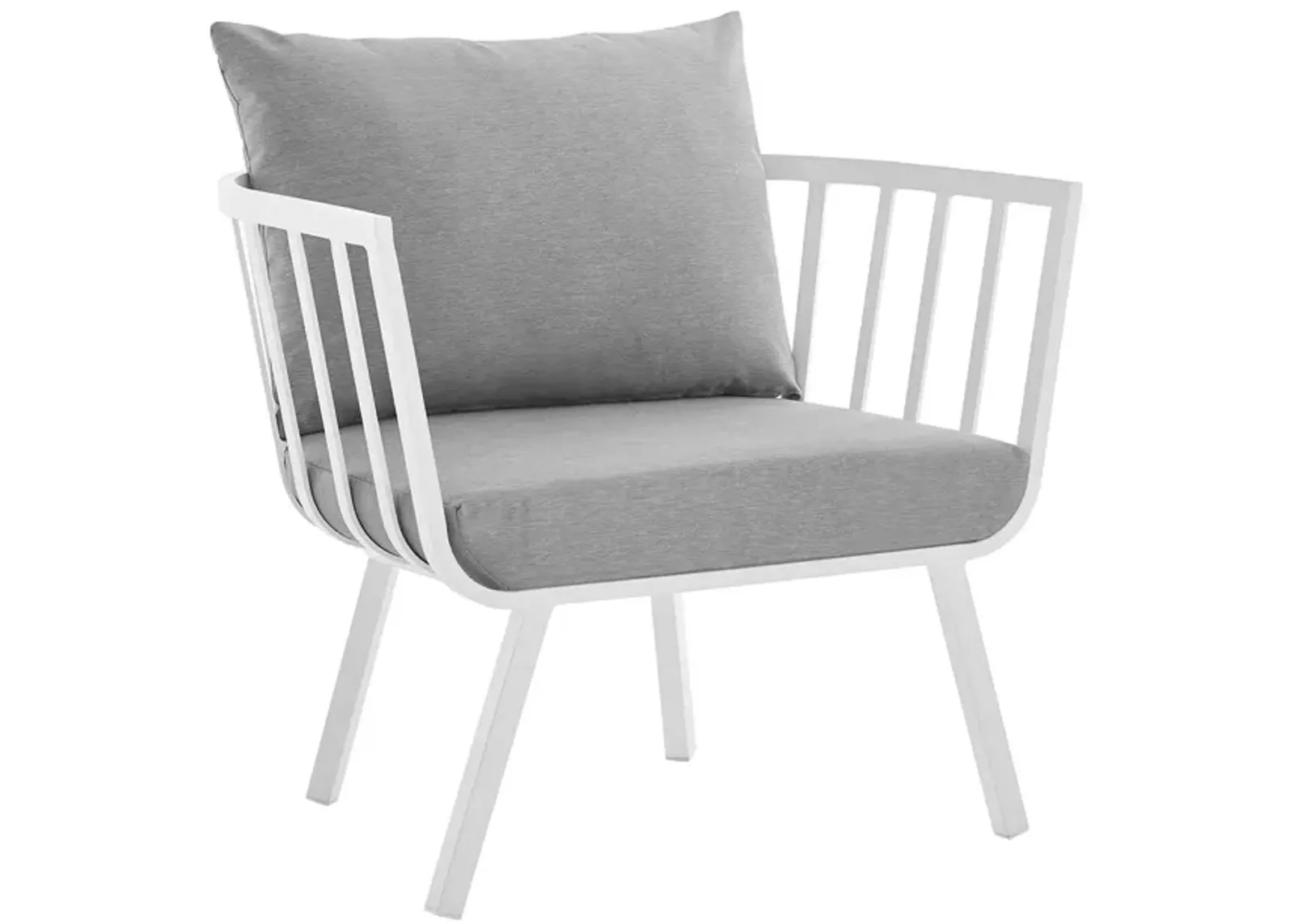 Modway Riverside Outdoor Furniture, Armchair, White Gray