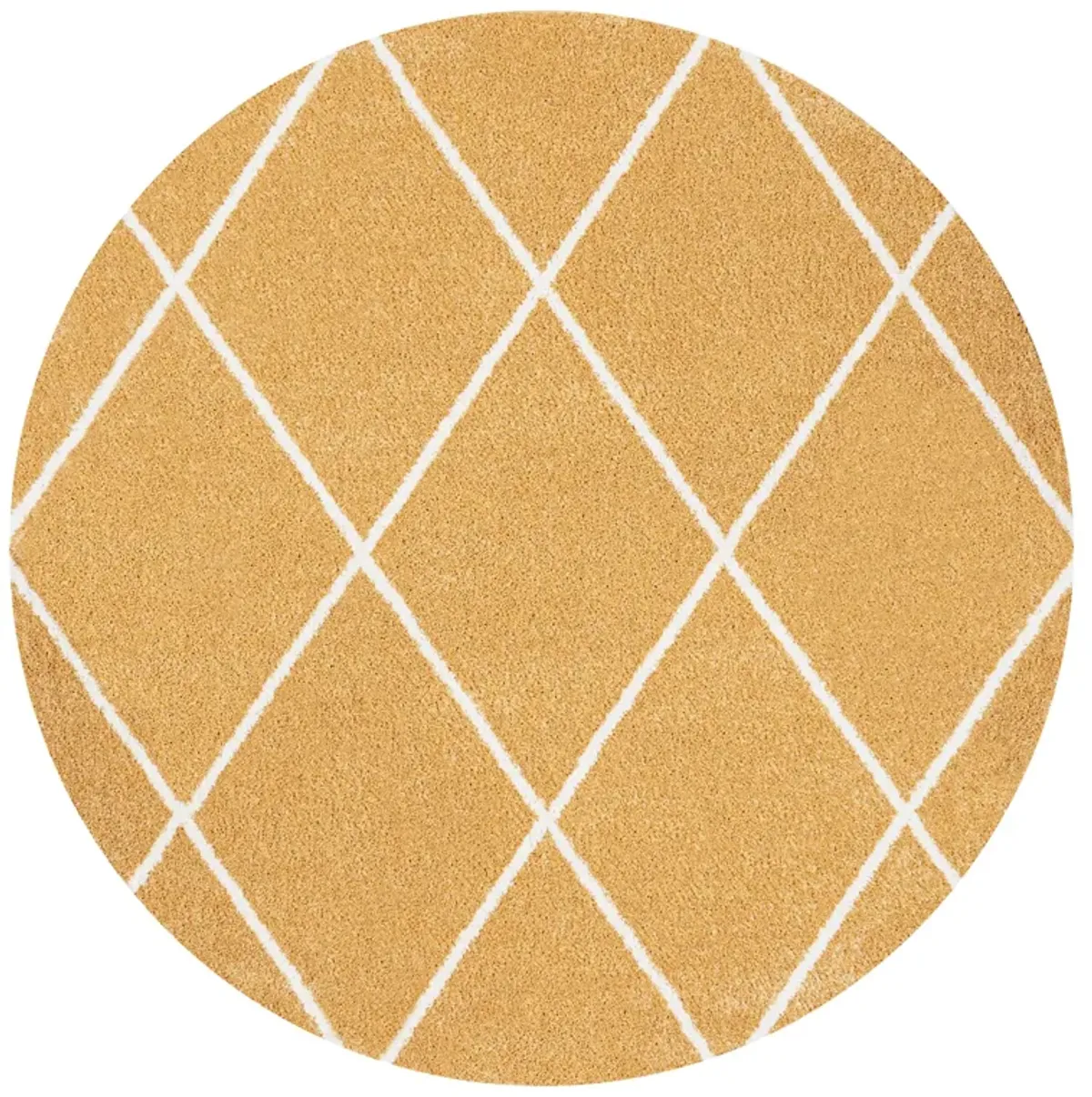 Cole Minimalist Diamond Trellis Round Area Rug
