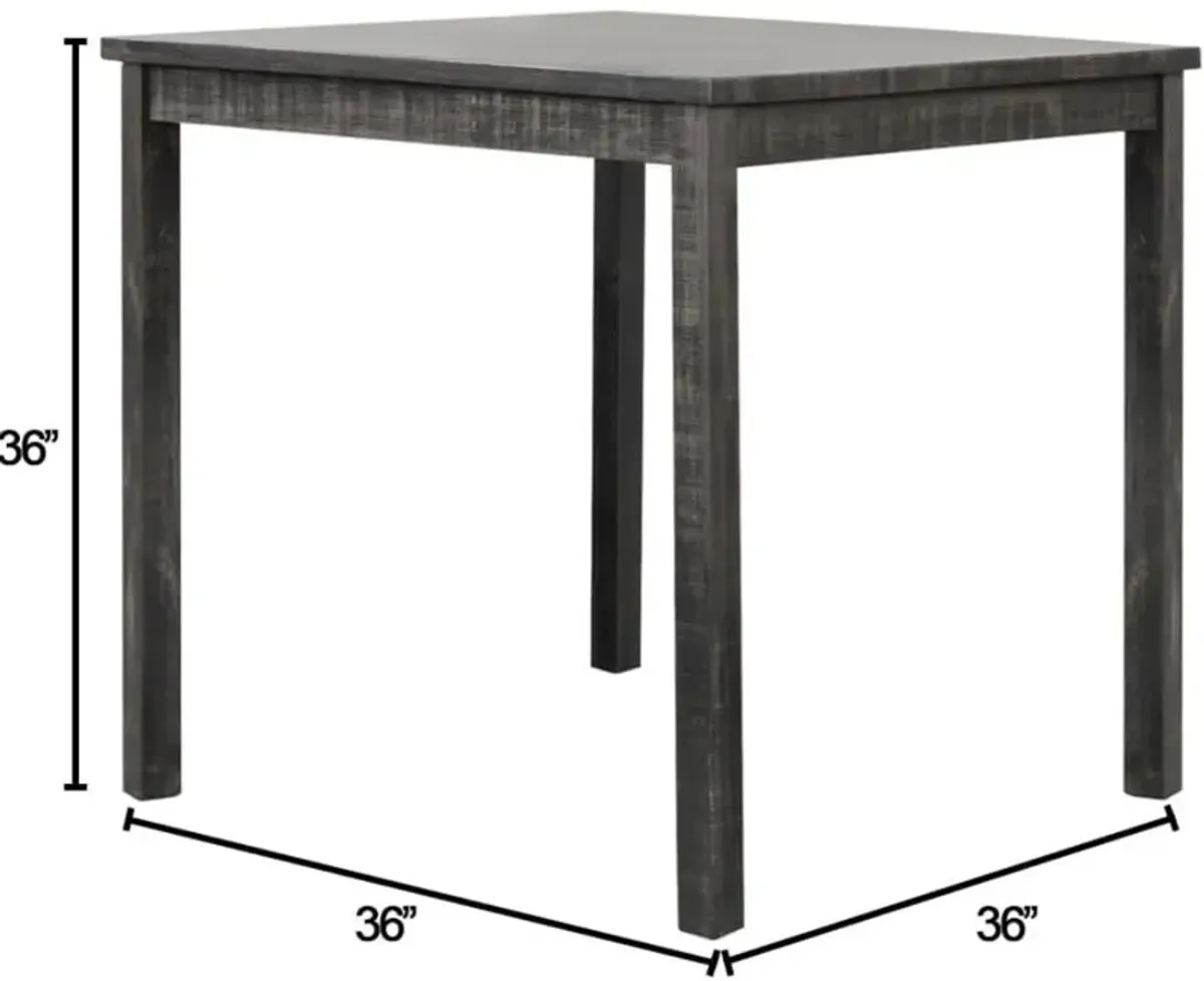 Vitaliya 36" Black Charcoal Square Counter Height Table