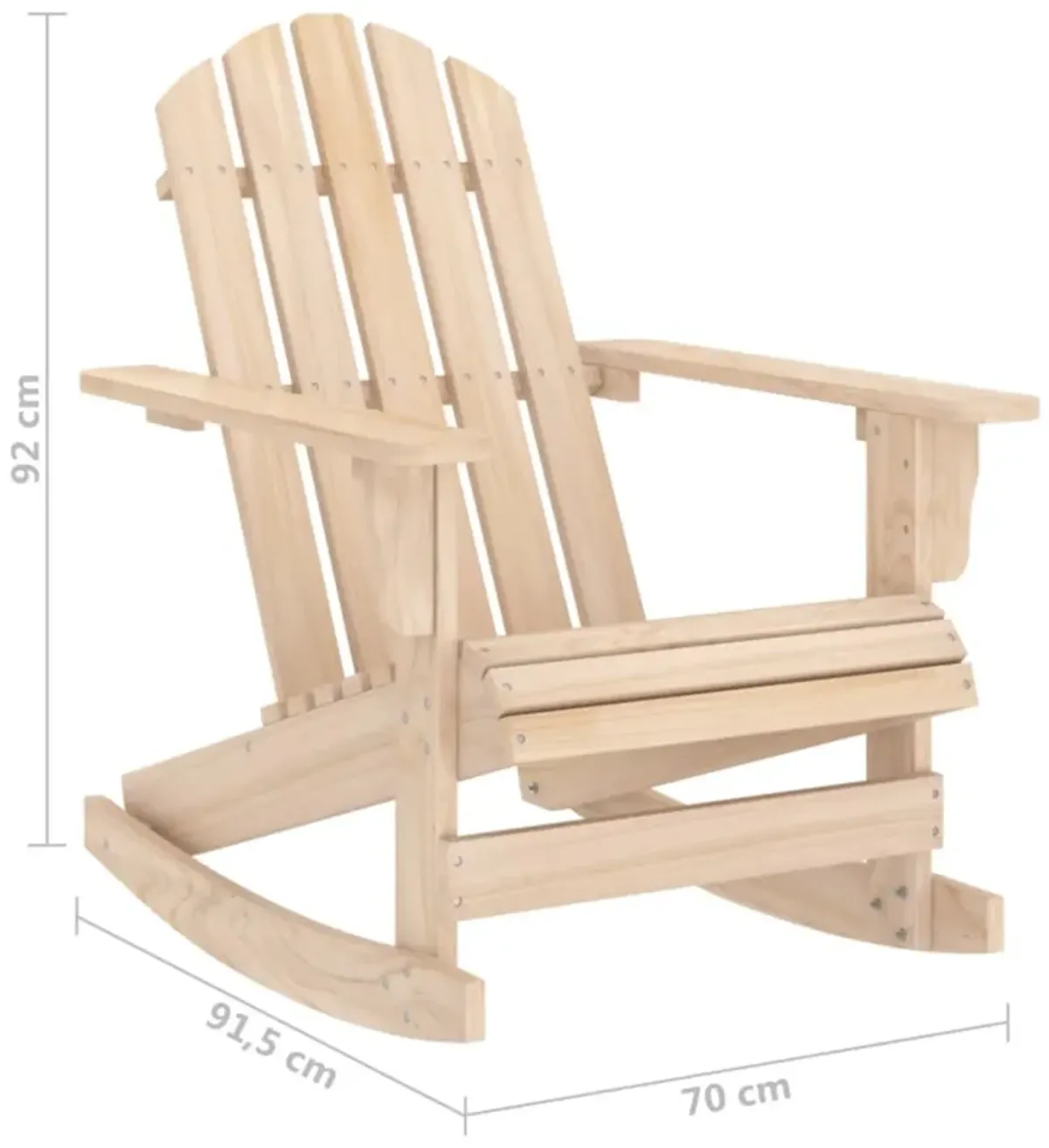 vidaXL Patio Adirondack Rocking Chair Solid Fir Wood