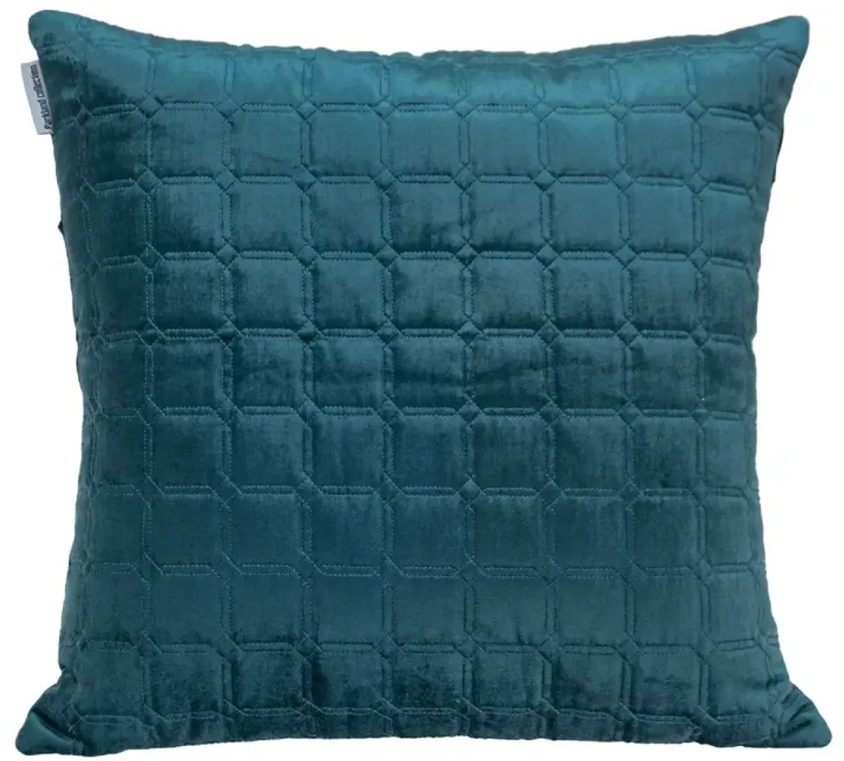 20" Teal Transitional Quilted Throw Pillow