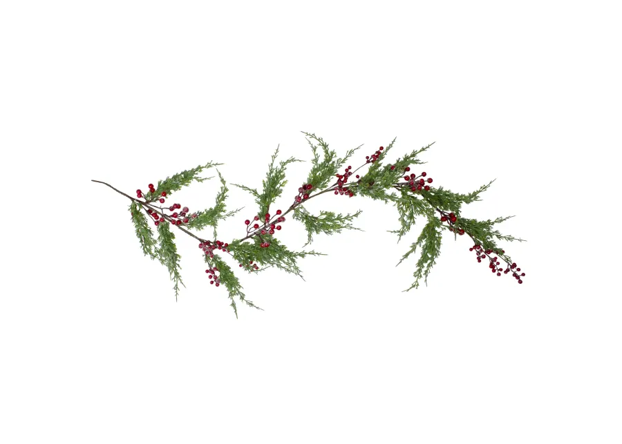 5' x 10" Frosted Red Berry Artificial Christmas Garland  Unlit