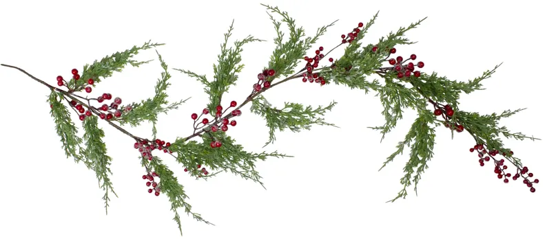 5' x 10" Frosted Red Berry Artificial Christmas Garland  Unlit