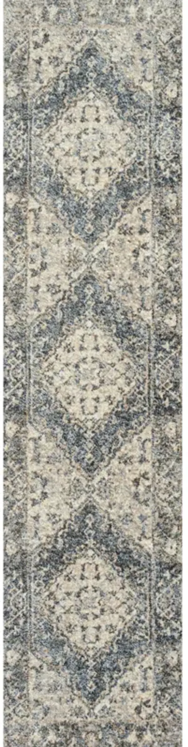 Pavel Distressed Medallion Low-Pile Machine-Washable Rug