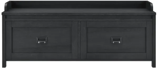 Farmington Entryway Storage Bench, Black Oak