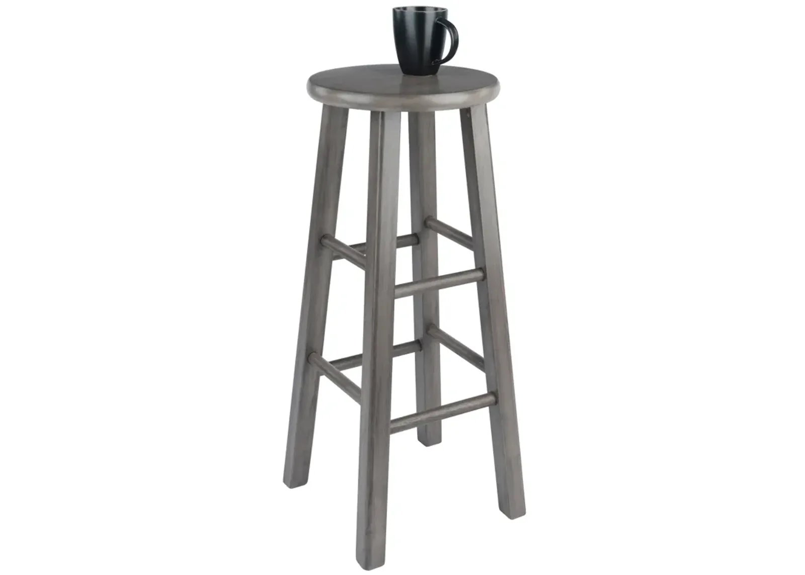 Winsome Ivy Bar Stool, 29", Rustic Gray Finish