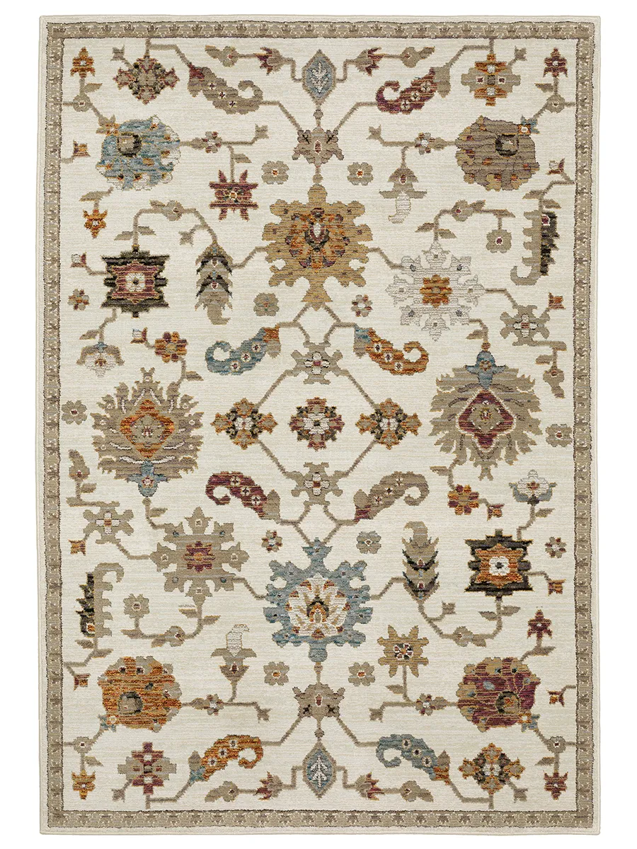 Andorra 6'7" x 9'6" Ivory Rug