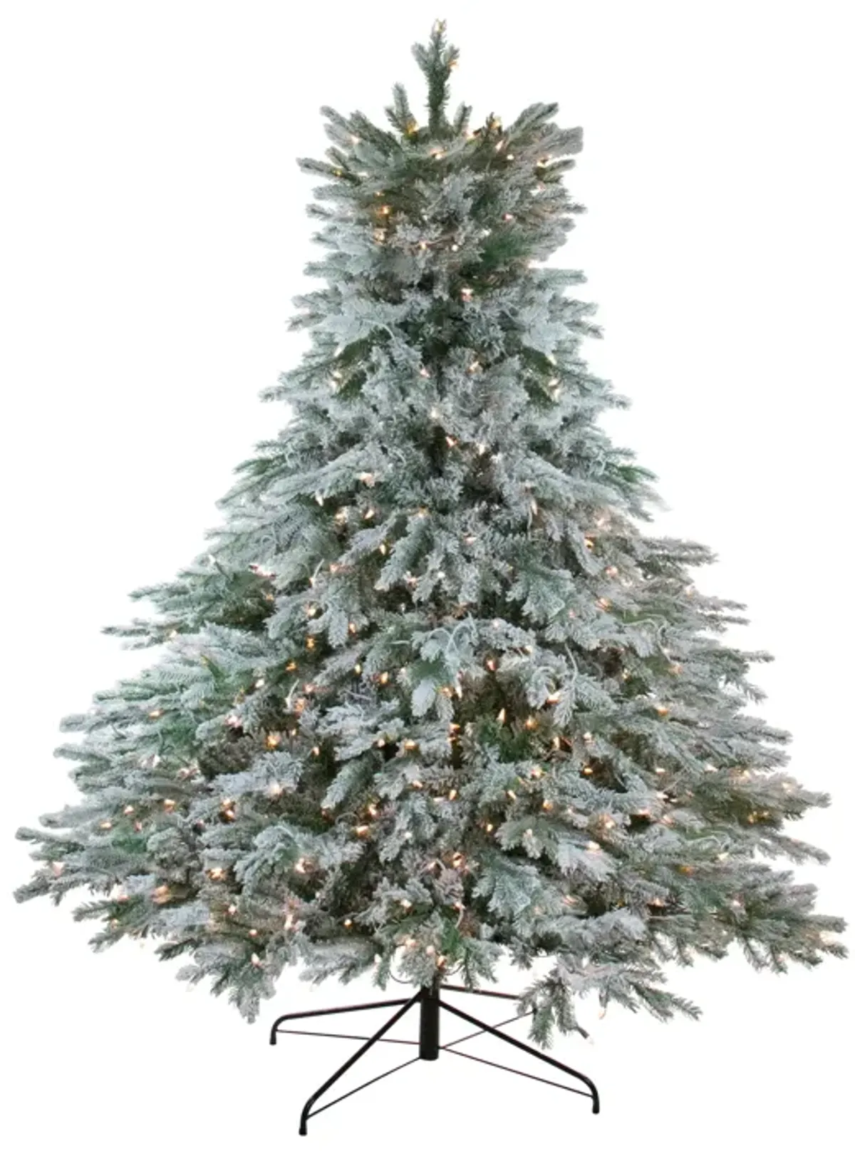 6.5' Pre-Lit Full Flocked Jasper Balsam Fir Artificial Christmas Tree - Clear Lights