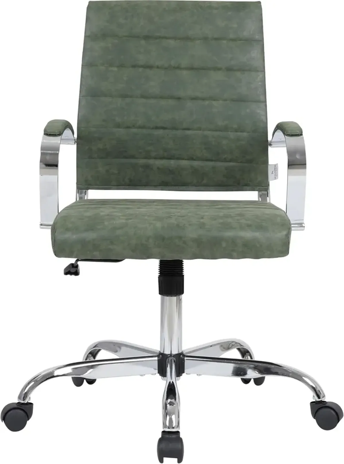 LeisureMod Benmar Modern Mid-Back Adjustable Swivel Leather Office Chair