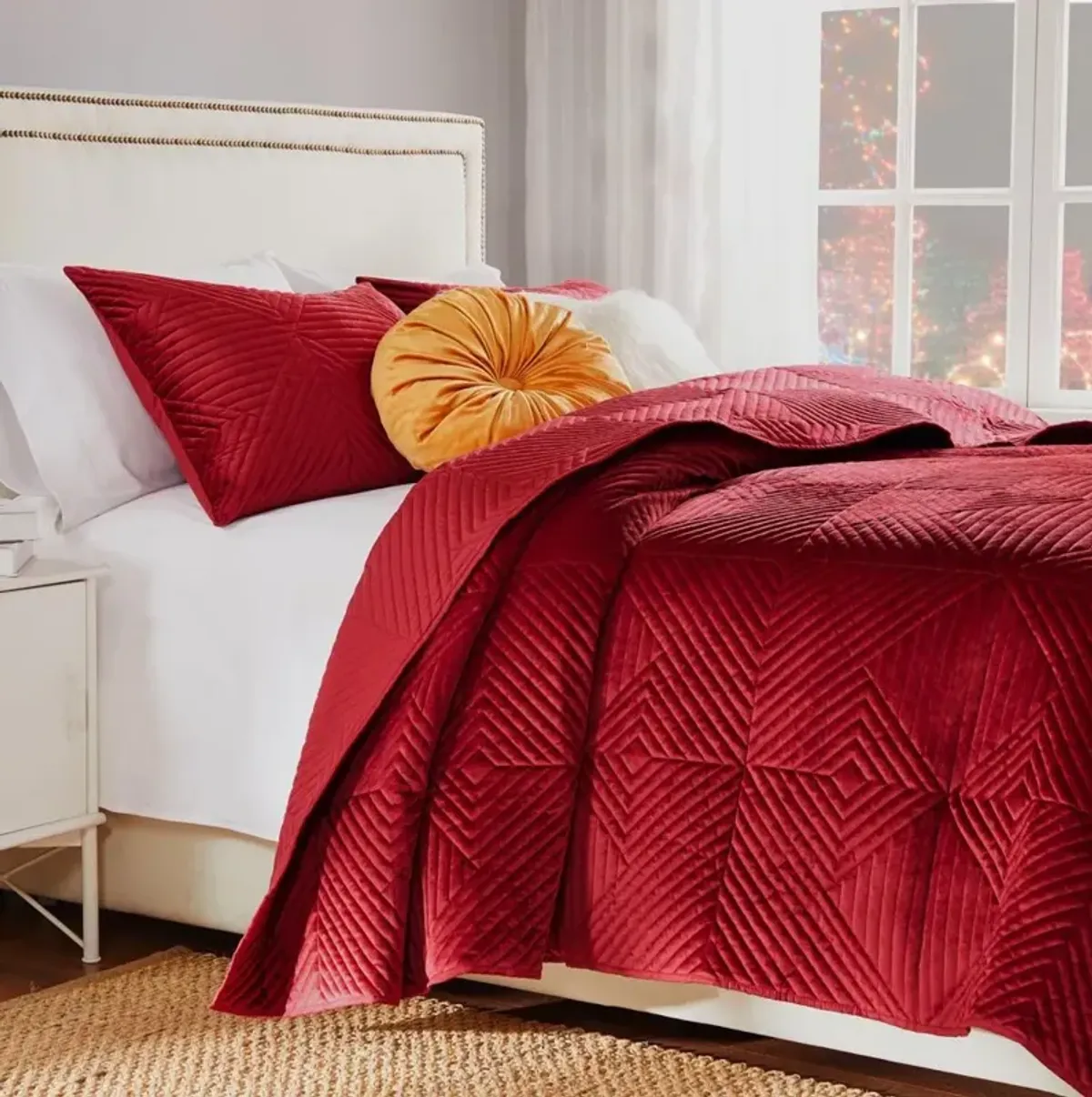 Greenland Home Fashion Riviera Velvet Quilt Set 2 Pieces Quilt Set Including Pillow Sham